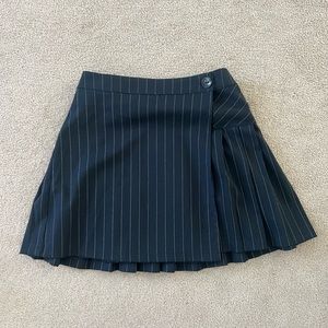 urban outfitters pinstripe pleated wrap skirt